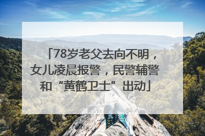 78岁老父去向不明，女儿凌晨报警，民警辅警和“黄鹤卫士”出动