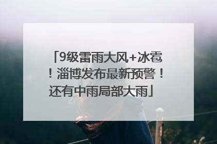 9级雷雨大风+冰雹！淄博发布最新预警！还有中雨局部大雨
